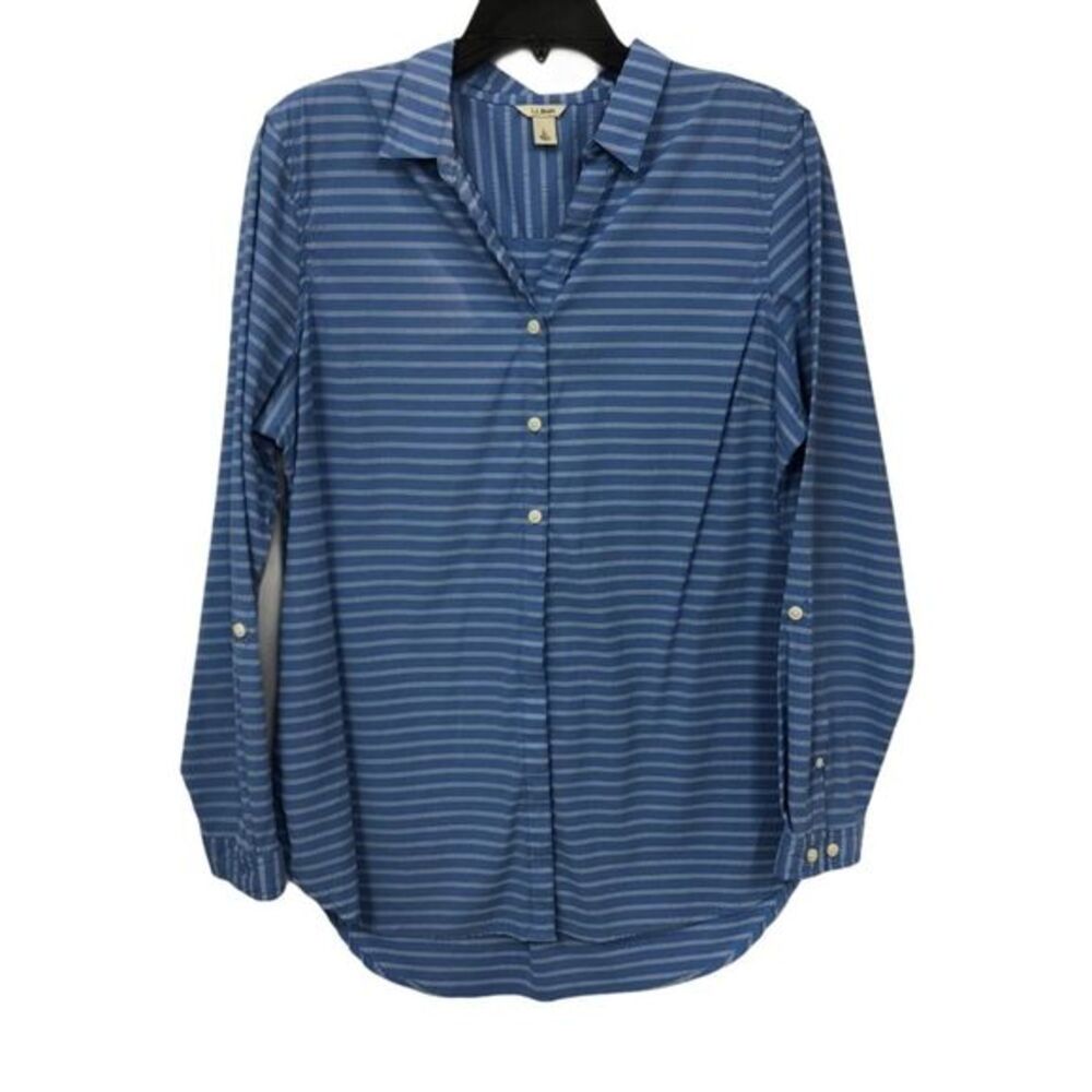LL BEAN‎ STRIPED FISHING SHIRT L